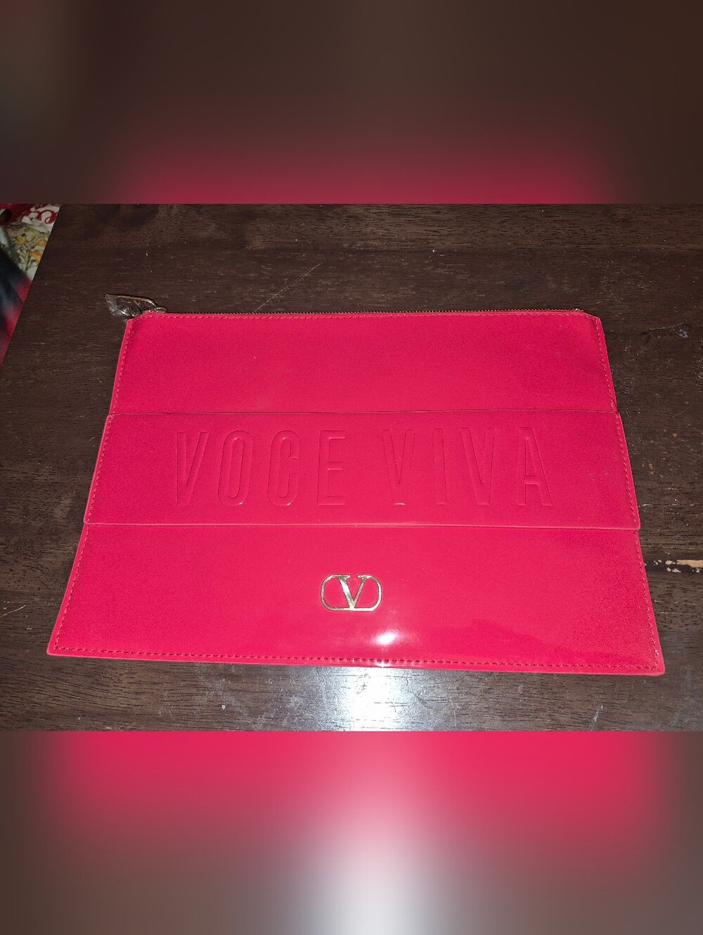 Valentino Voce Viva Red Patent Clutch